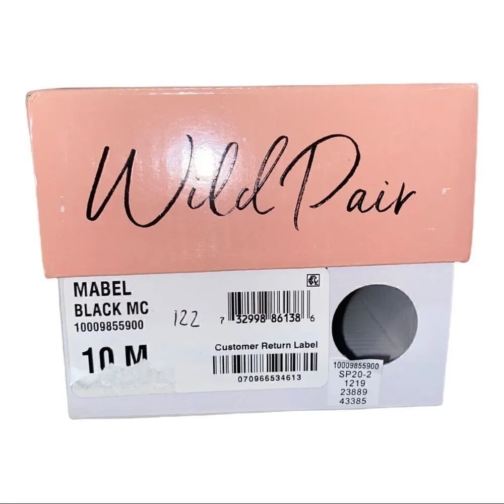 Wild Pair Mabel d'Orsay Black Flats 10M NWB